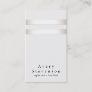 Cool Faux Silver Foil and White Striped Modern 2 Business Card
