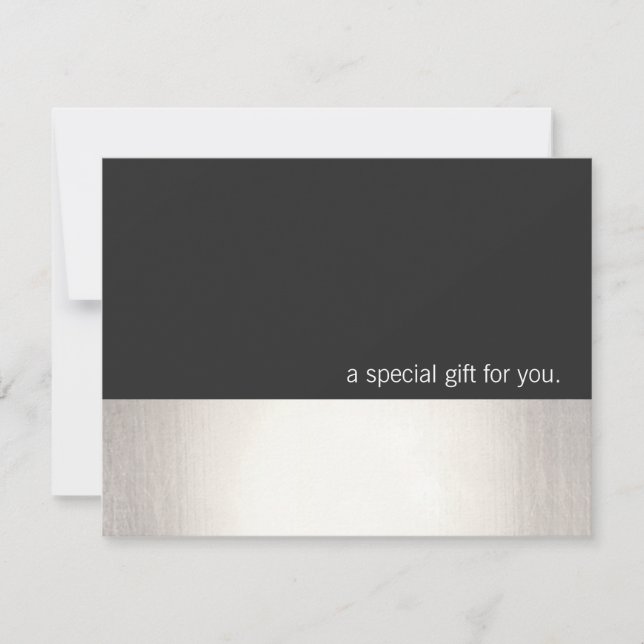 Cool Faux Silver Stripe Modern Gift Certificate (Front)