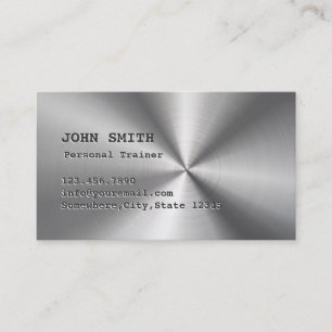 Cool Faux Stainless Steel Trainer Business Card
