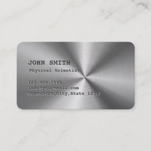 Cool Faux Steel Physical Scientist Business Card
