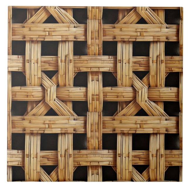 Cool faux weave pattern ceramic tile (Front)