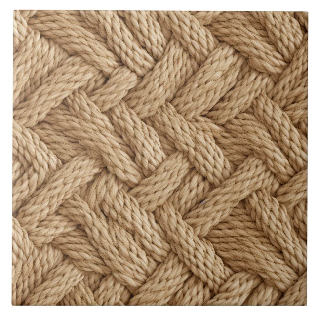 Cool faux weave pattern  ceramic tile (Front)