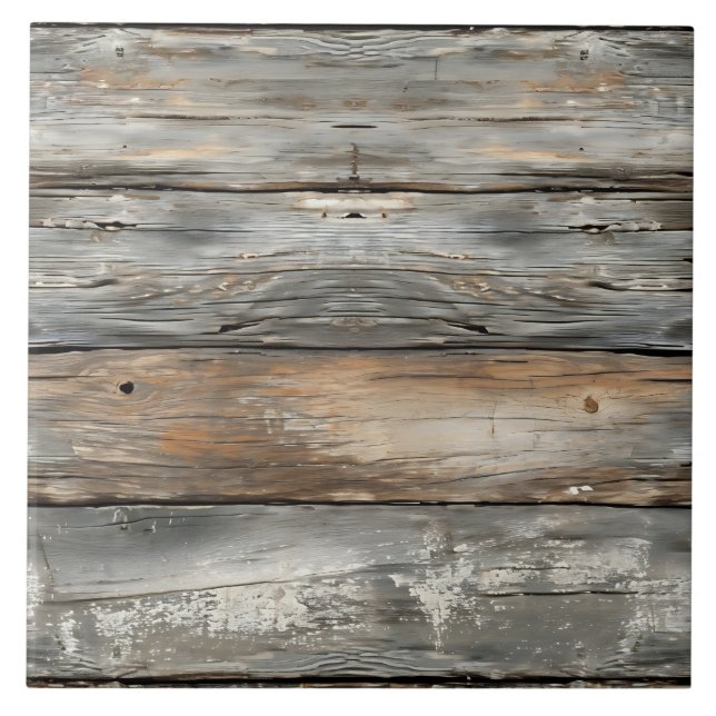 Cool faux wood pattern  ceramic tile (Front)