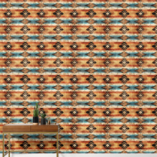 Cool faux wood Western tiled pattern  Wallpaper