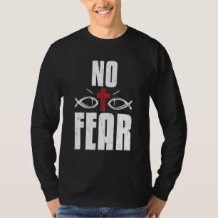 Cool Fear No Red Cross Religion Faith Red Cross Ac T-Shirt