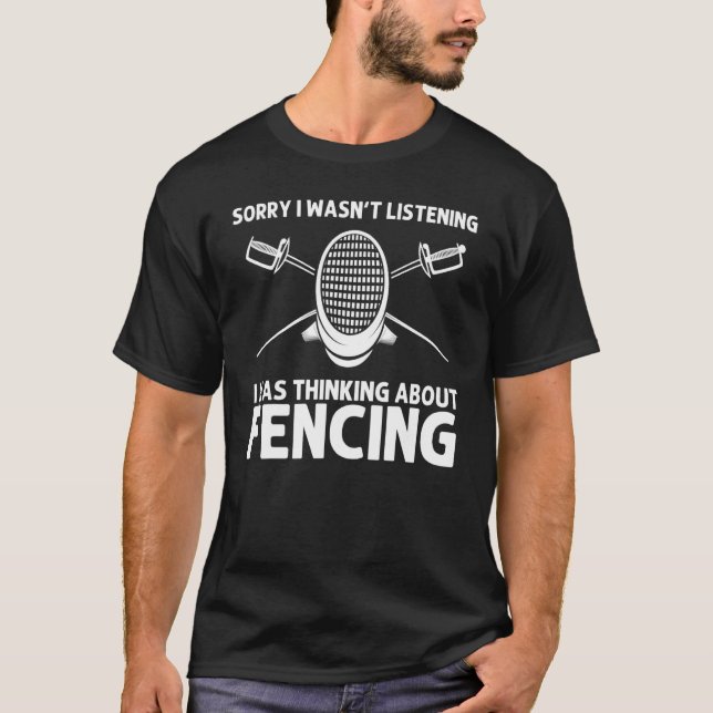 Cool Fencing For Men Women Epee Sabre Mask Fencer  T-Shirt (Front)