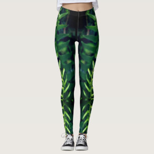 Cool Fern Leaf Print on Leggins Leggings