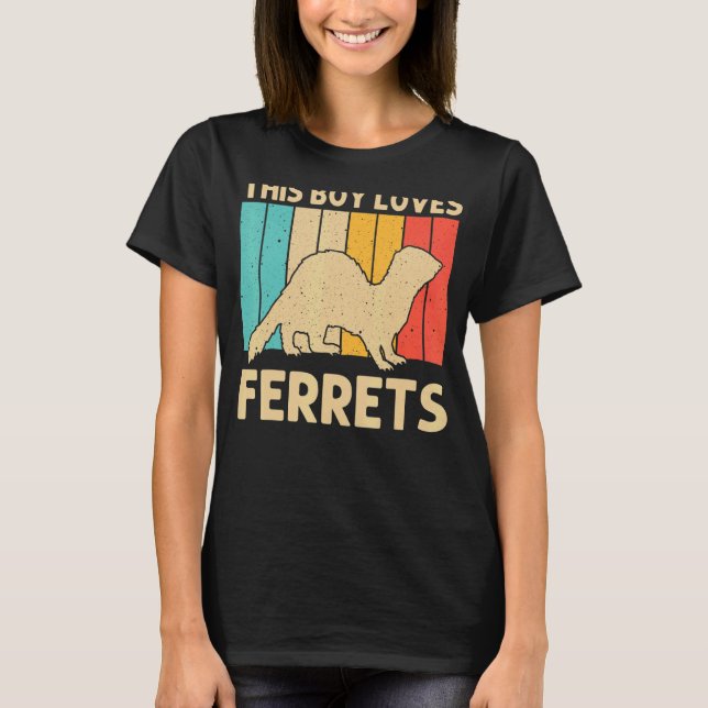 Cool Ferret For Boys Kids Animal  Ferret Owner Rod T-Shirt (Front)