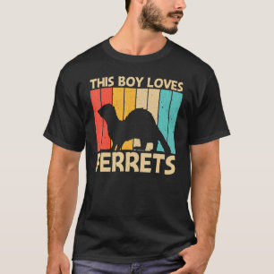 Cool Ferret For Boys Kids Men Ferret Pet Animal T-Shirt