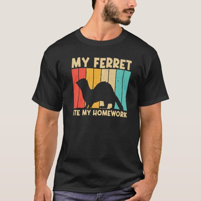Cool Ferret For Kids Boys Men Ferret  Pet Animal T-Shirt (Front)