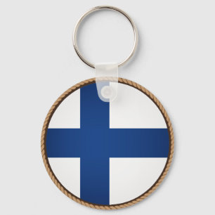 Cool Finland Flag Seal Key Ring