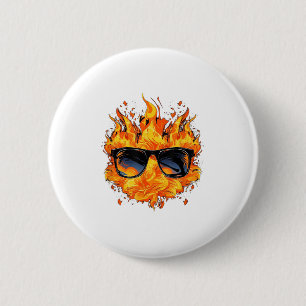 Cool Fire And Flames Gles _1 6 Cm Round Badge