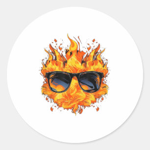 Cool Fire And Flames Gles _1 Classic Round Sticker