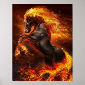  Cool Fire Horse | Perfect gift Poster