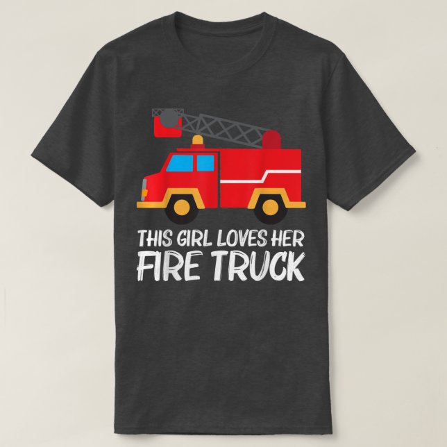 Cool Fire Truck Art For Girls Kids Firetruck Firef T-Shirt (Design Front)