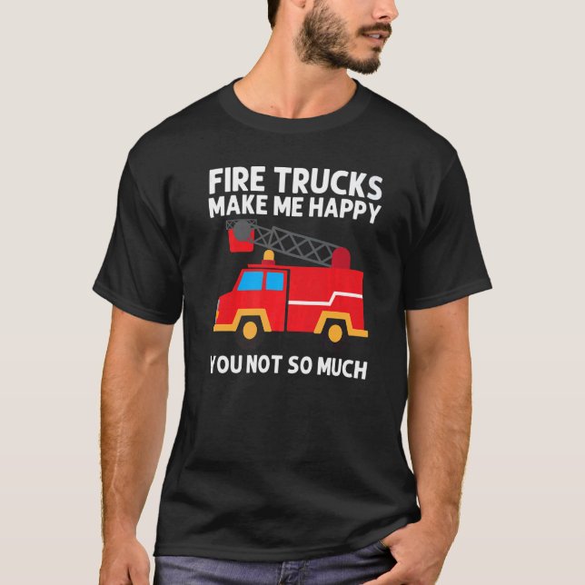 Cool Fire Truck For Men Women Kids Firetruck Firef T-Shirt (Front)