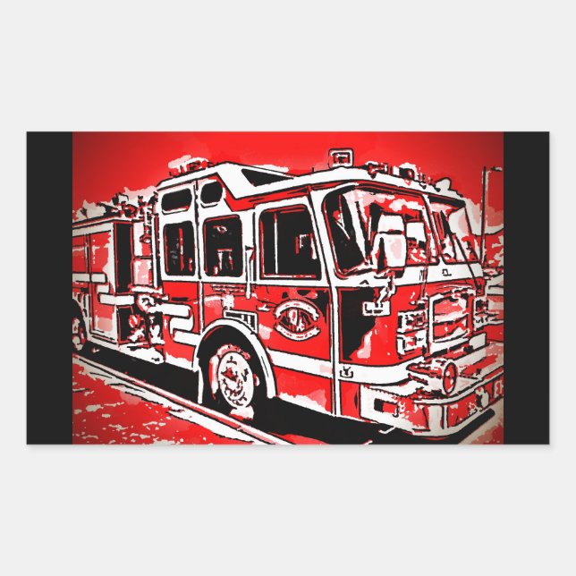 Cool Fire Truck Stickers (Front)