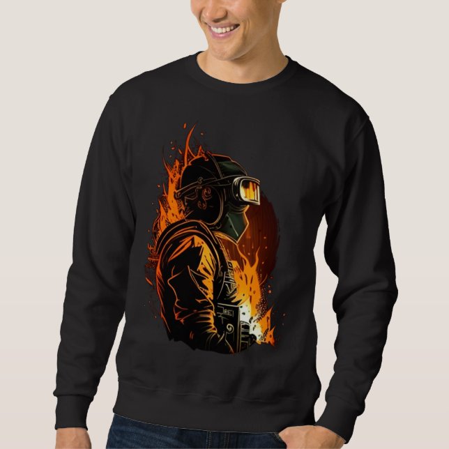 Cool Fire Welder Worker Sweatshirt (Front)