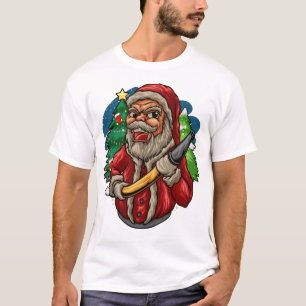 Cool Firefighter Santa Fireman Christmas Xmas T-Shirt