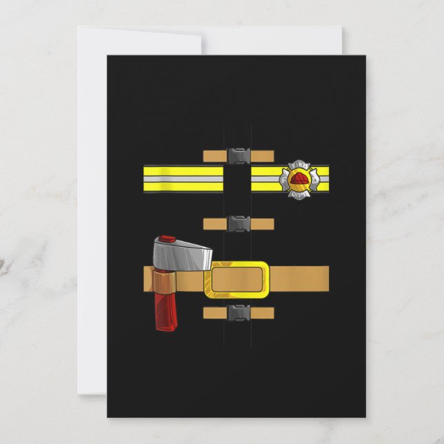 Cool Firefighter Uniform Funny DIY Halloween Holiday Card (Front)