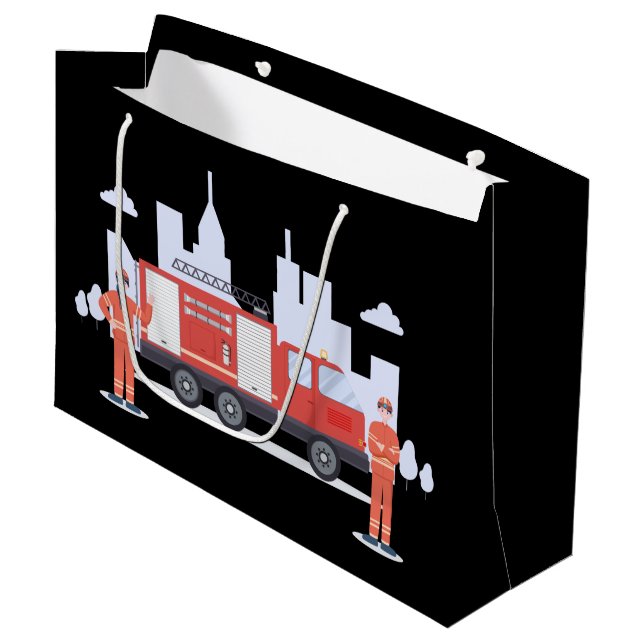 cool firefighter work party large gift bag (Front Angled)