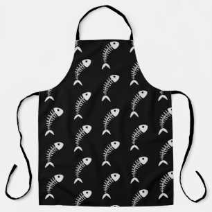 Cool Fish Bone - Black and White Apron