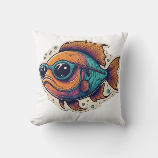 Cool Fish, Cool Vibes:  Cushion (Front)