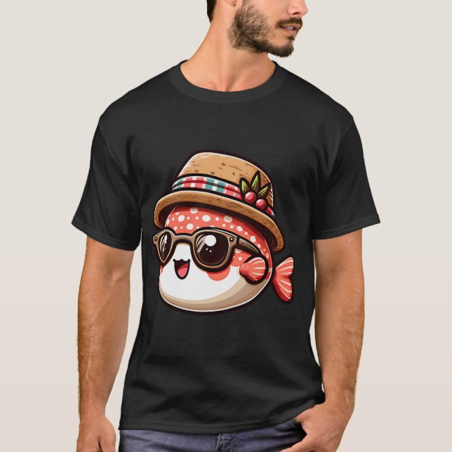 Cool Fish in Hat T-Shirt (Front)