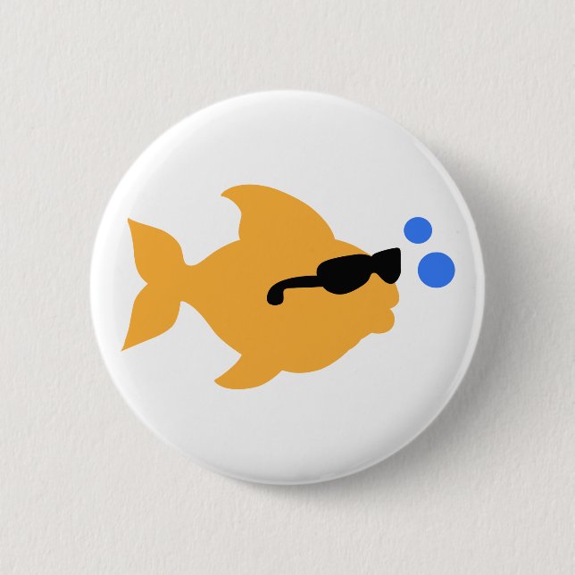 COOL FISH MINI 6 CM ROUND BADGE (Front)