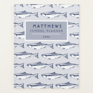 Cool Fish Pattern Personalised School Planner