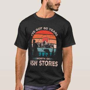 Cool Fishing Design 60 Years Old 60th Birthday Gif T-Shirt