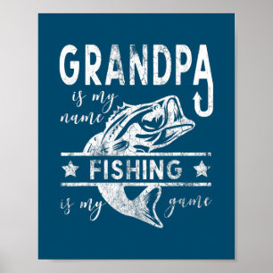Cool Fishing Grandpa Design Poster
