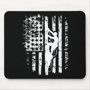 Cool Flag Rock Climbing Gift Shirt Climber Boulder Mouse Pad