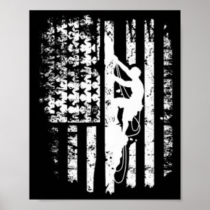 Cool Flag Rock Climbing Gift Shirt Climber Boulder Poster