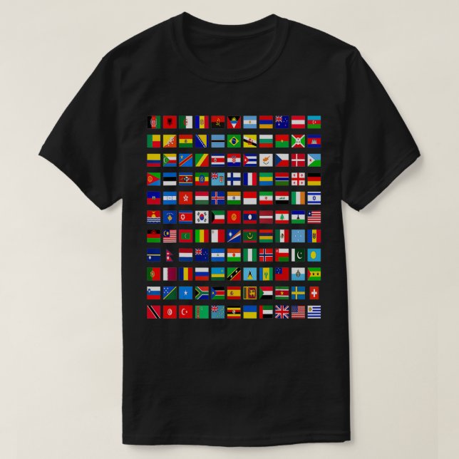Cool Flags of the World Countries International Fl T-Shirt (Design Front)
