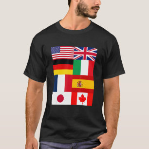 Cool Flags of The World Illustration  Graphic Desi T-Shirt