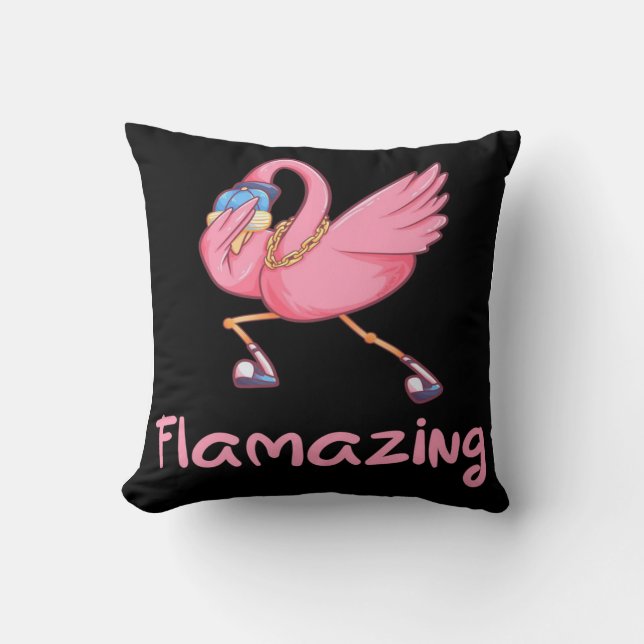 Cool Flamazing Dabbing Flamingo Cushion (Front)