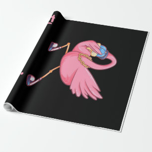 Cool Flamazing Dabbing Flamingo Wrapping Paper