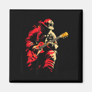Cool flames and fire guitar for firefighter rock magnet
