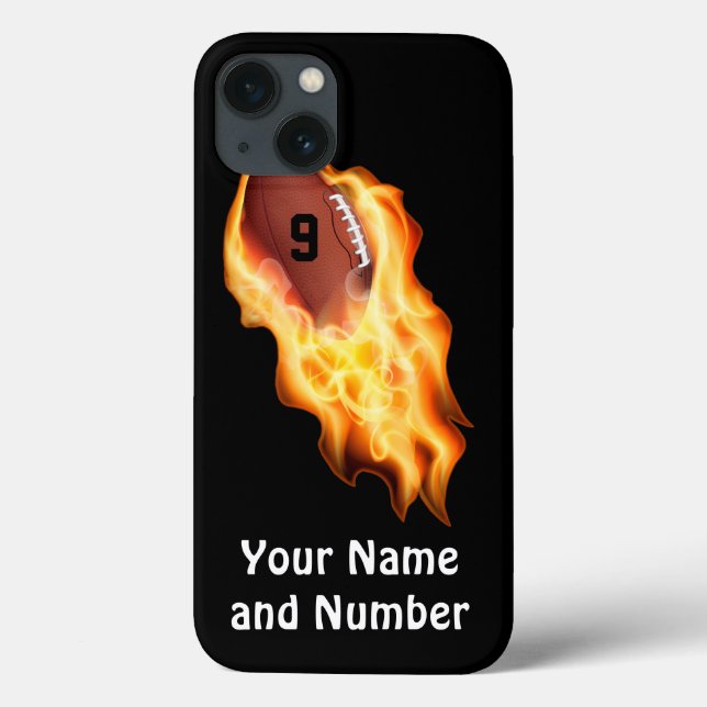 Cool Flaming Personalized Football iPhone 6 Case (Back)