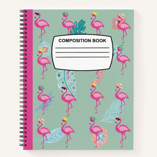 Cool Flamingo Composition Notebook Spiral (Front)