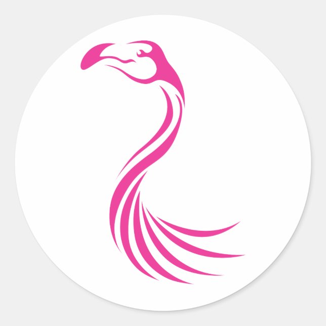 Cool Flamingo Greater Swish Logo Icon Style Classic Round Sticker (Front)