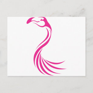 Cool Flamingo Greater Swish Logo Icon Style Postcard