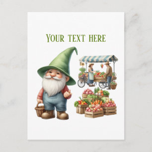 Cool Flea market Farmers market gnome  Postcard