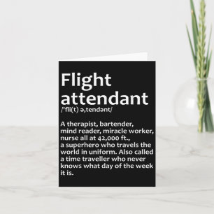 Cool Flight Attendant Design For Men Women Flight Card