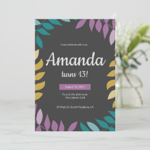 Cool floral Birthday Invitation 