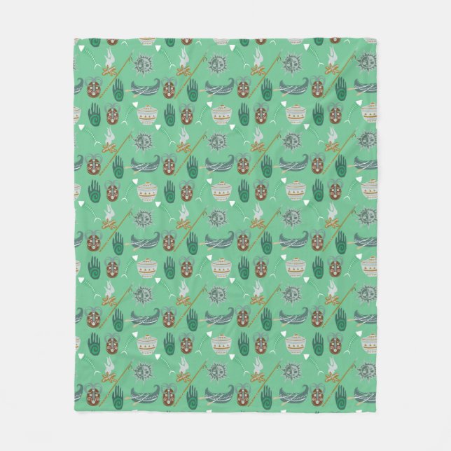 Cool Floral Pattern Fleece Blanket (Front)