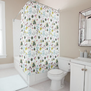Cool Floral Pattern Shower Curtain