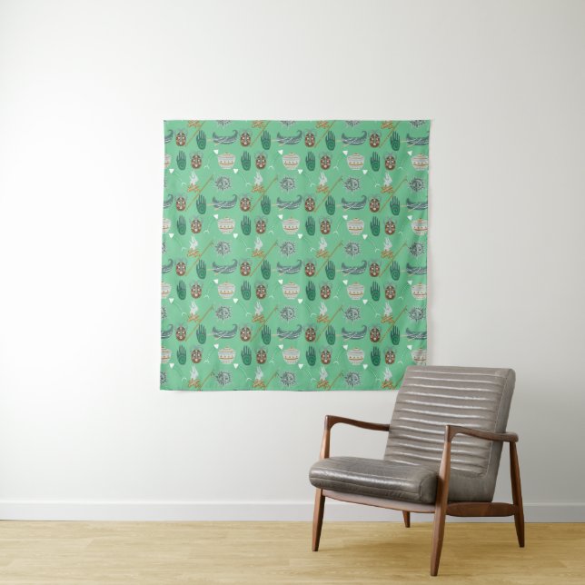 Cool Floral Pattern Tapestry (In Situ)