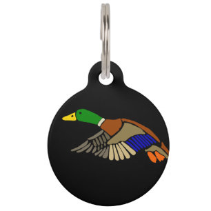 Cool Flying Mallard Duck Art Pet Tag